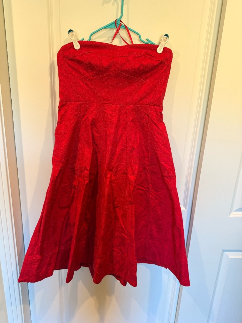 Antrhopologie Floral Sweetheart Midi Dress, red, size 14, New with Tags!